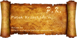 Patek Krisztián névjegykártya